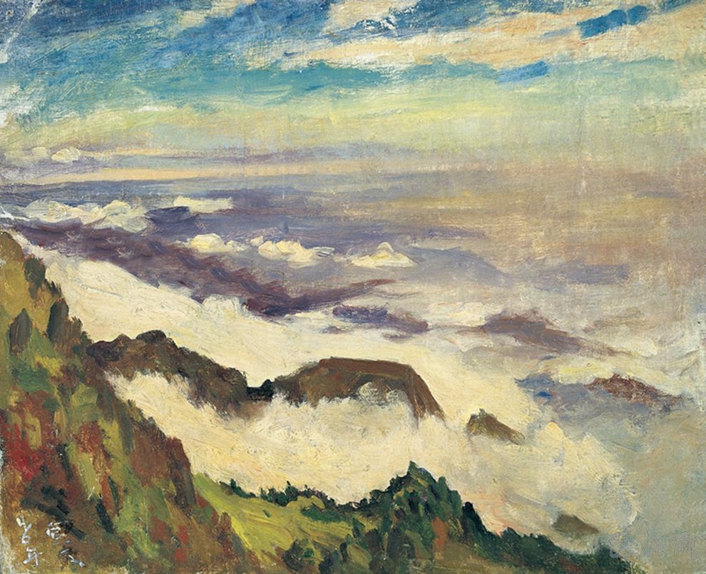 峨眉山云海 布面油彩 50 cm×60 cm 1946 年