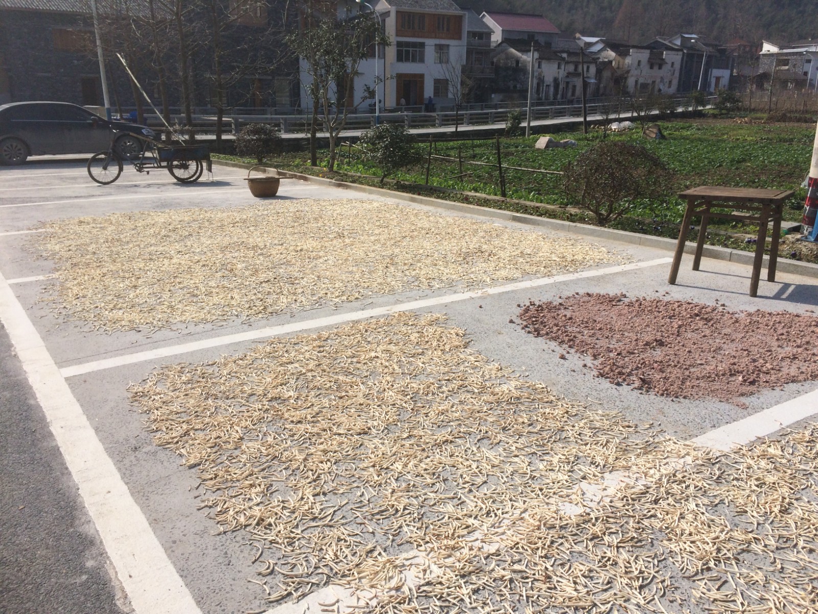 村民在停车场上晒粮.jpg 村民在停车场上晒粮.jpg