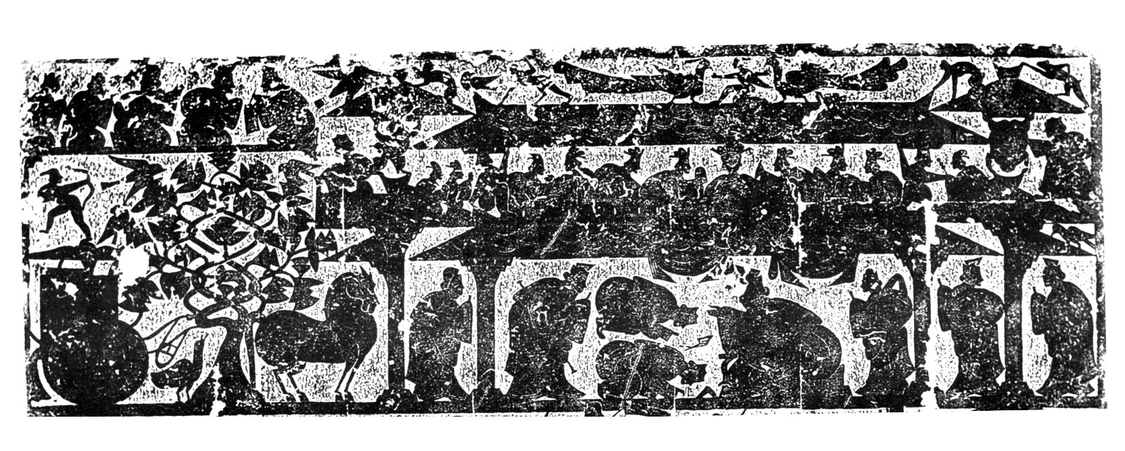 山东嘉祥东汉武氏祠左石室祠主画像(采自朱锡禄《武氏祠汉画像石》